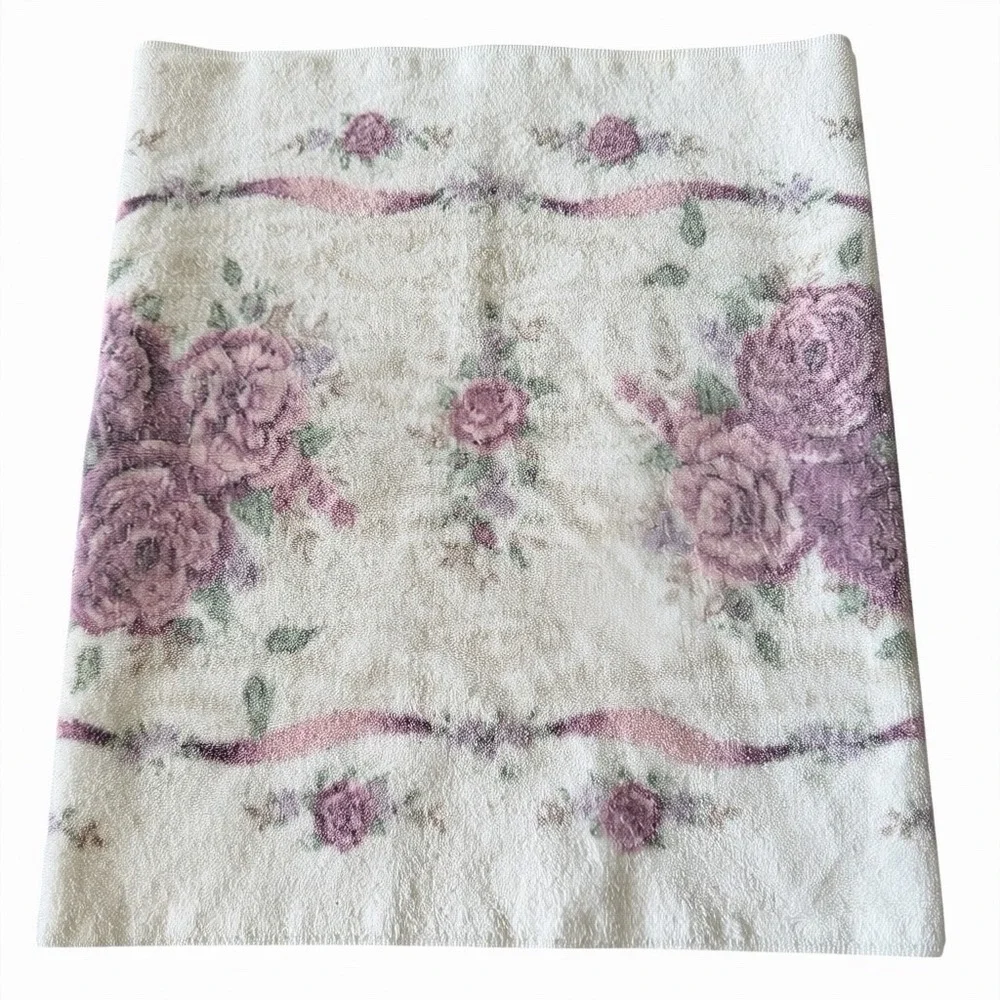 Vintage Glynna Turley Rose Floral Hand Towels 100 % Cotton Set 2‎ Cottagecore
